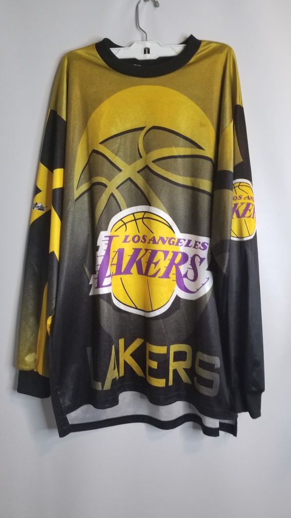 Men's long sleeve shirt lakers logo SIZE M black and yellow