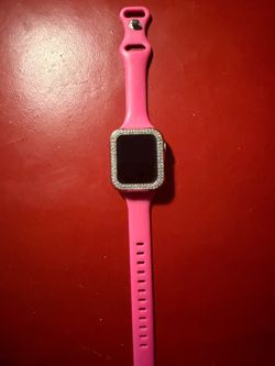 Apple Watch with Pink Band and Rhinestone Case