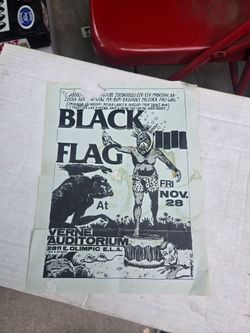 Black flag old punk rock flyer