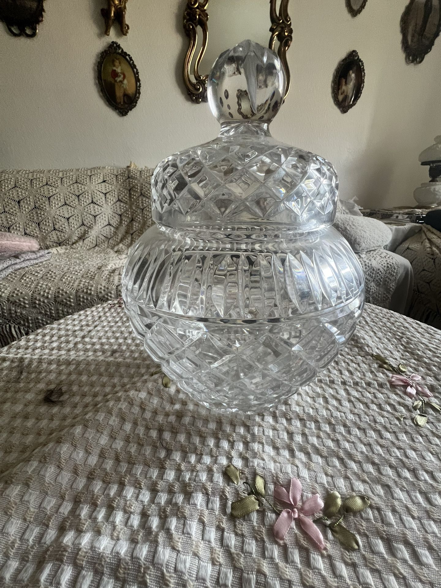 Vintage Crystal Glass Jar