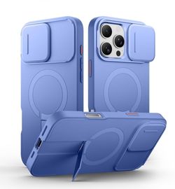 SURITCH I phone 16 pro max  Blue Magnetic Kickstand  blue phone Case