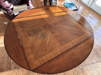 Adjustable Wooden Round Table 60”