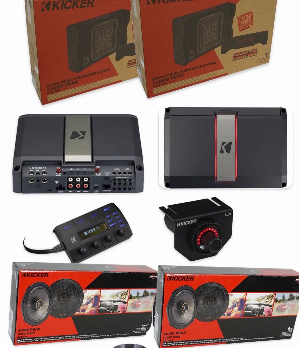 NEW FULL BASS AND VOICE PACKAGE KICKER AUDIO INSTALLED FIT SINGLE AND CREW CAB TRUCKS