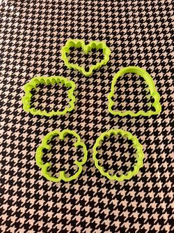Cookie Cutter Set, 5 Pieces, Lime Green