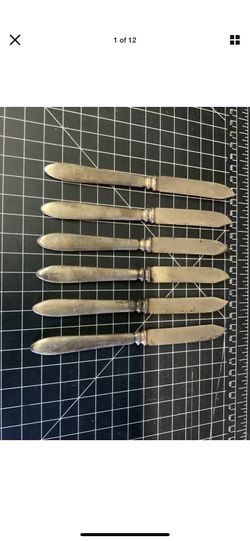1847 Rogers bro Silverware Vintage Knives Cheese Fruit 6.25” sharp set of 6
