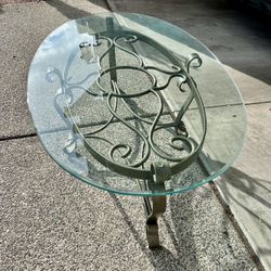 Wrought Iron Glass Top Coffee Table 24”x 48” $75