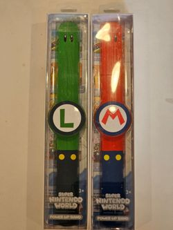 Super Nintendo World Power-Up Bands (Mario & Luigi) - Like New!