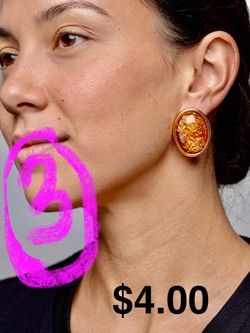 Gold-Tone Oval Clip-On Earrings