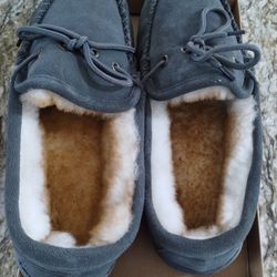 Genuine Suide And Shearling Moccasins - NEW! 