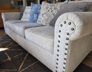 Couch with accent pillows
