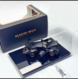 FG 1:64 Black Porsche RWB 930 Sports Full Open Diecast Model Car with Figure