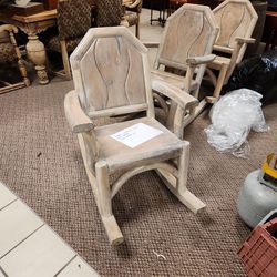 White Washed Teak Rocking Chair