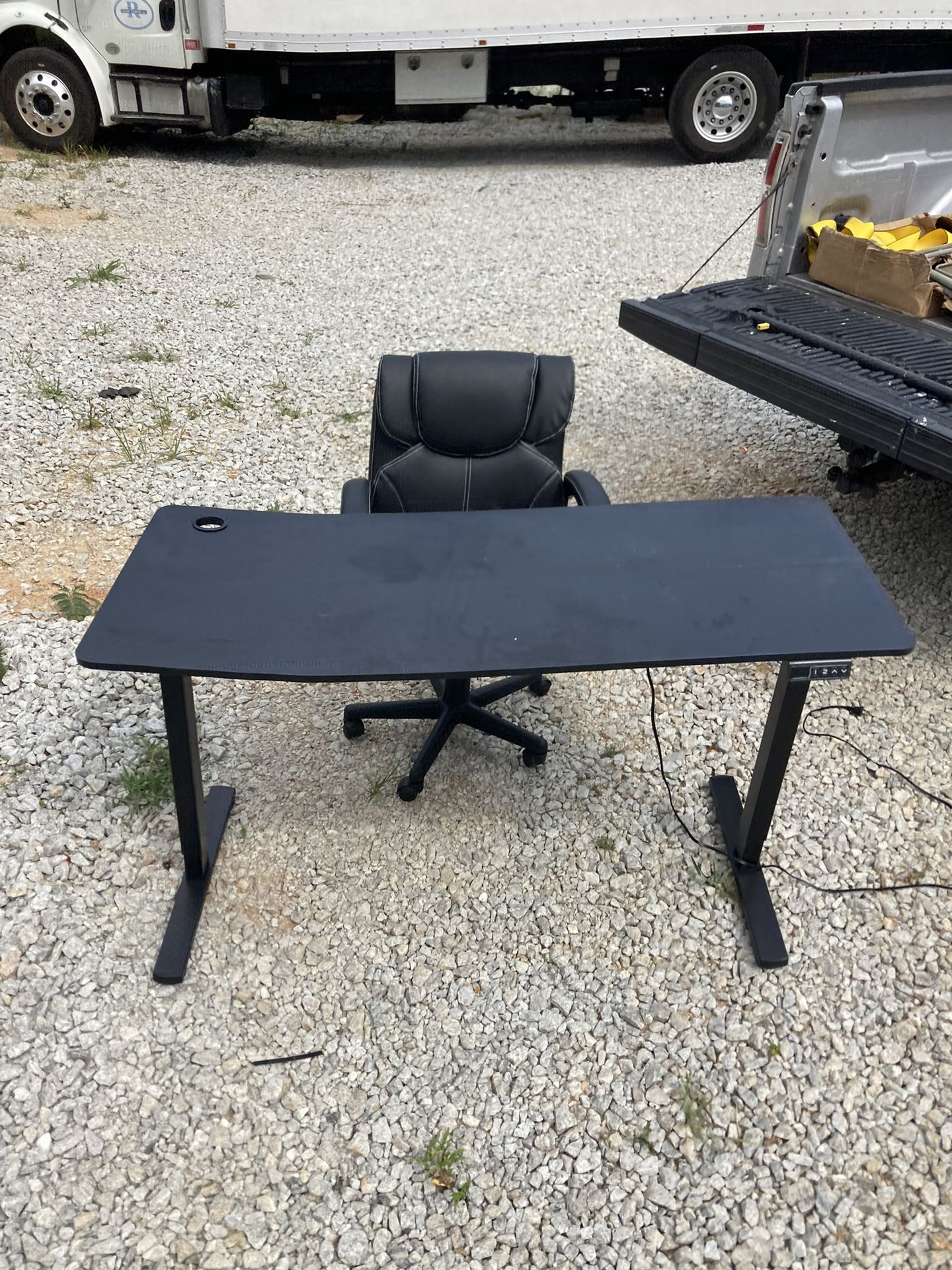 Standing Electric Desk And New Office Chair