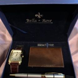 Men’s gift box/ watch-business Card Holder-pen set-brand new
