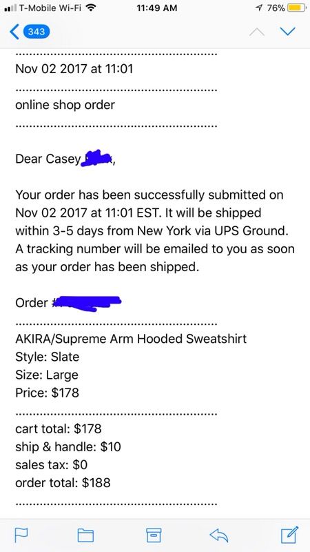 Supreme Akira Arm Hoodie Slate Blue great condition! for Sale in