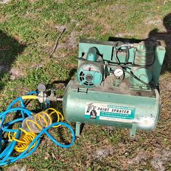 Vintage Sears Air Compressor With Hose