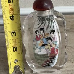 Vintage Chinese Reverse Painted Glass Snuff Bottle just $20 xox