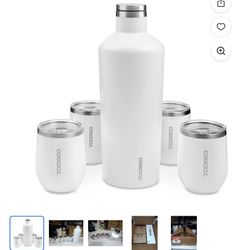 Corkcicle Canteen 60oz With 4 Stemless Wine Corkcicle Cups