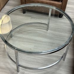 Round Glass Coffee Table 