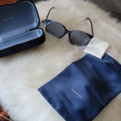 Brand New GUCCI Oversized, 58mm Blue Frame Sunglasses, W Bag, Lenses Cleaner And Case, Have Proof Of Purchase 