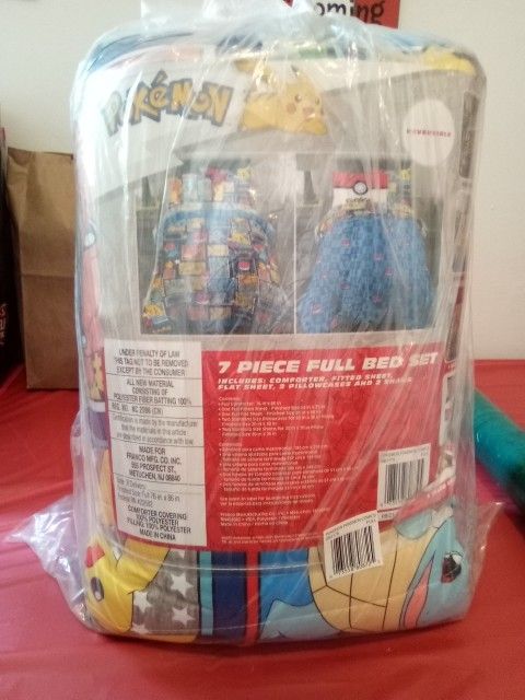 Pokemon Seven Piece Bed Set