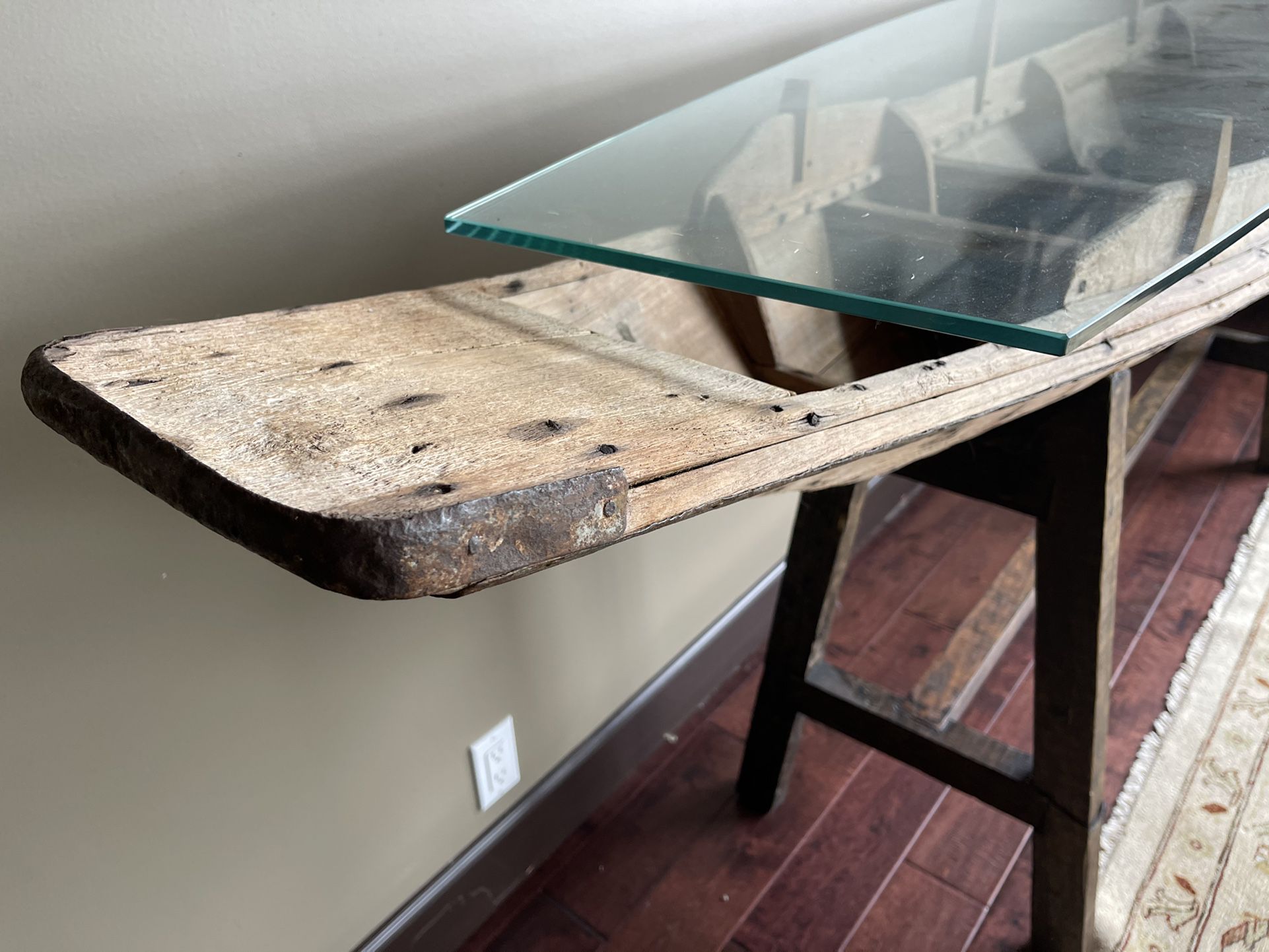 Accent Table - Rustic Indonesian Boat Table For Living Room 