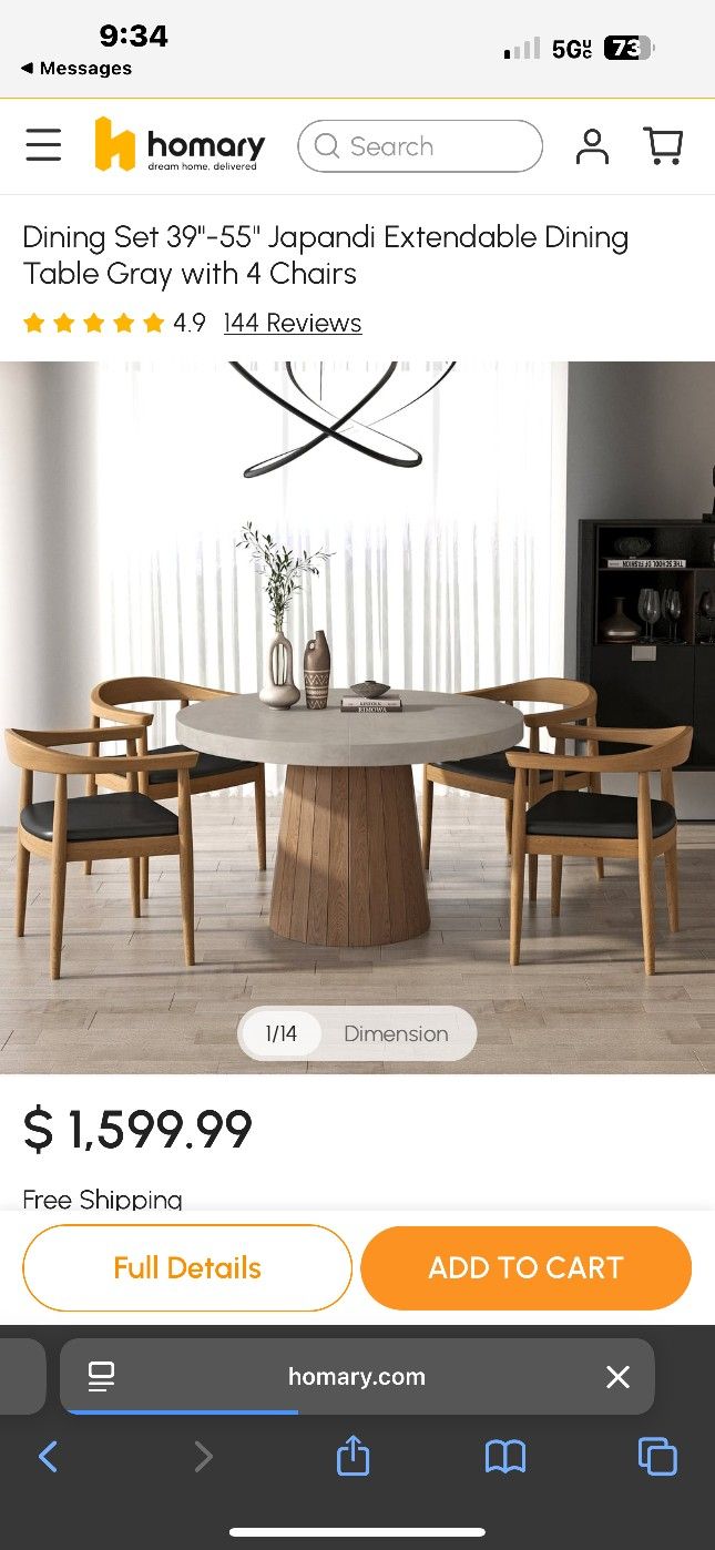 Japandi Expenable Dining Table With 4 Chairs