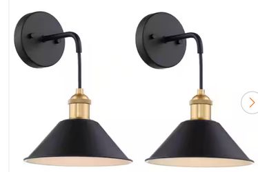 8.8 in 1-Light 12 RGB Wireless Wall lamp, Vintage Black Wall Lights, Battery Operated Wall Sconce