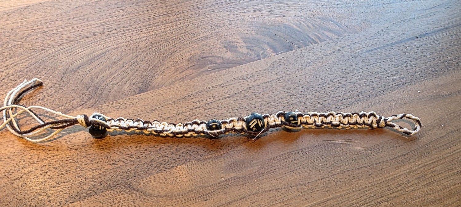 Bracelet; Black And White with Beads