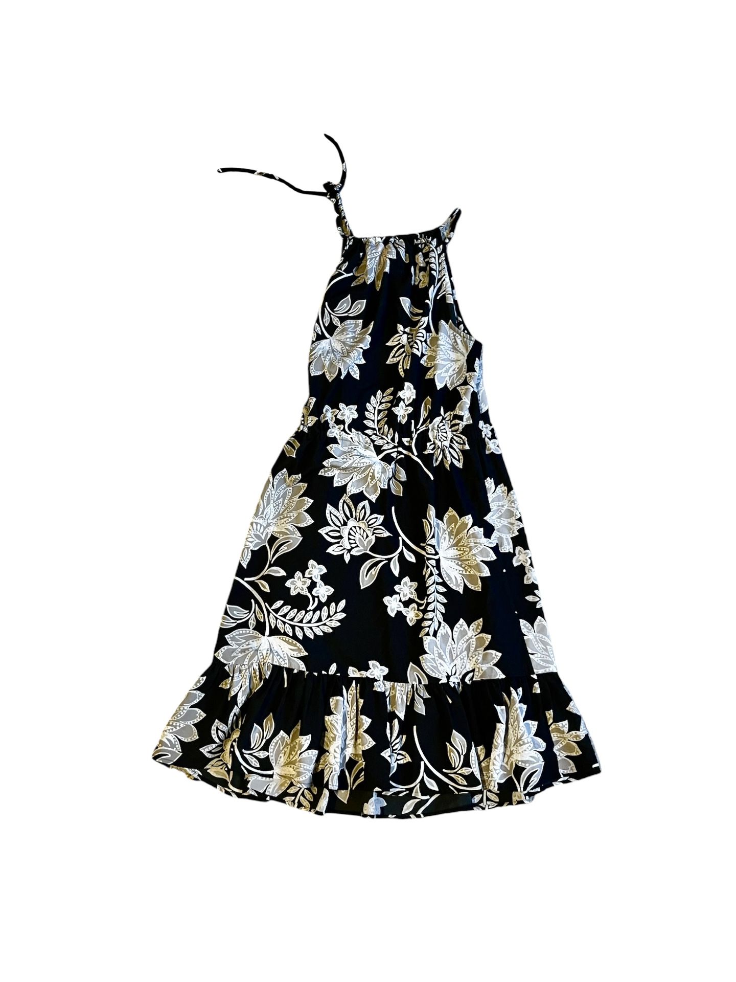 Black/Gray Floral Sleeveless Dress