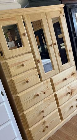 Tall large pine closet