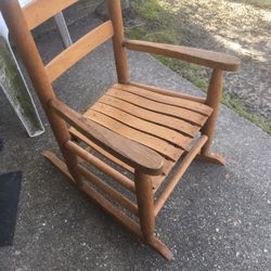 Nice Kids Solid Wood Rocking Chair For $20 Firm