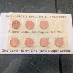 1982 Penny Set - 7 Varieties