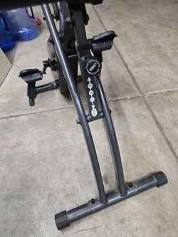 Exercise bike black fold for easy storage