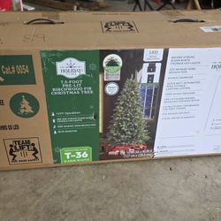 7.5 foot pre-lit birchwood fir Christmas tree