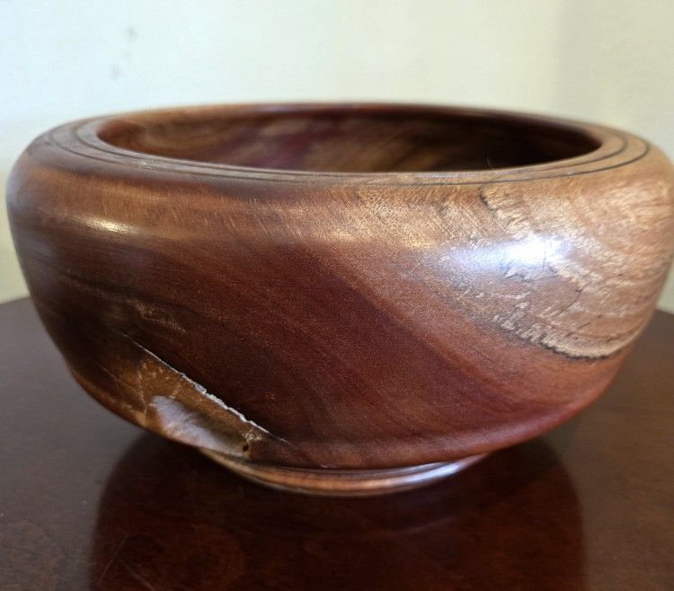 Wooden Bowl Made From Fallen Tree on the Thomas Edison Estate, 10" D x 5" H