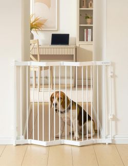 No Pawblems Retractable Metal Pet Gate, 38" Wide, White