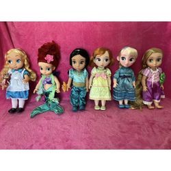 Set Of 6 Original, Authentic Disney 16” Dolls 