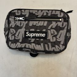Supreme Fat Tip Denim Jacquard Bag Black