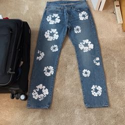 Denim Tears Indigo Blue Levi 501 Jeans Size 33x32