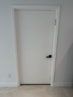 Modern Interior White Flush Doors with Matt Black Hardware – Qty 8