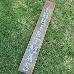 Wooden “Merry Christmas” Porch Sign – Rustic Holiday Decor
