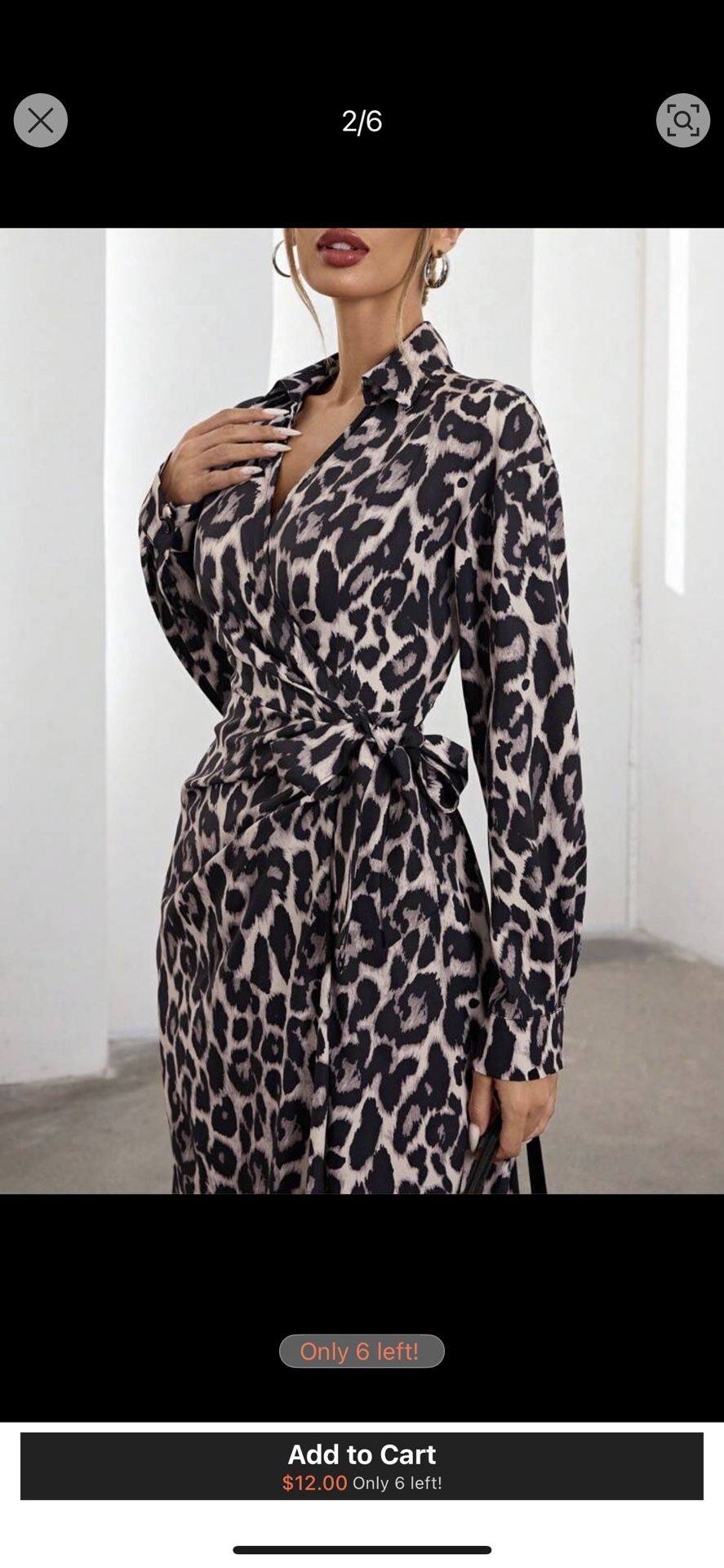 Leopard Print Wrap, Dress Size Medium