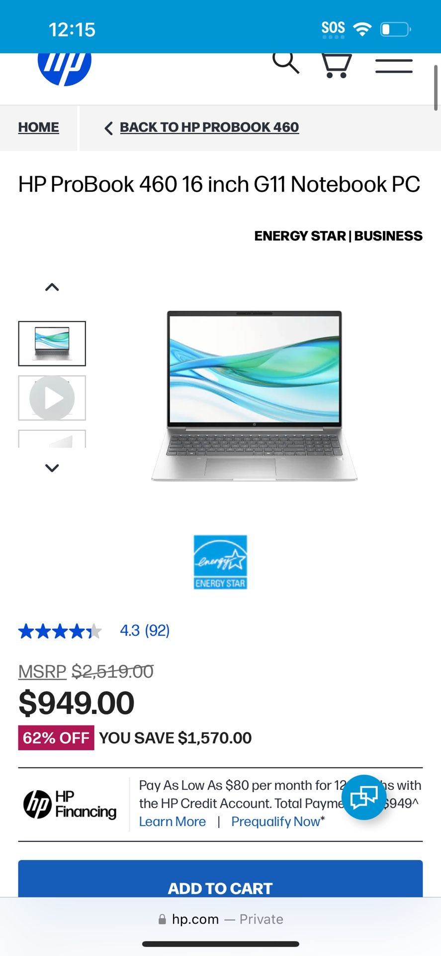 Hp Pro Book Notebook 460 G11