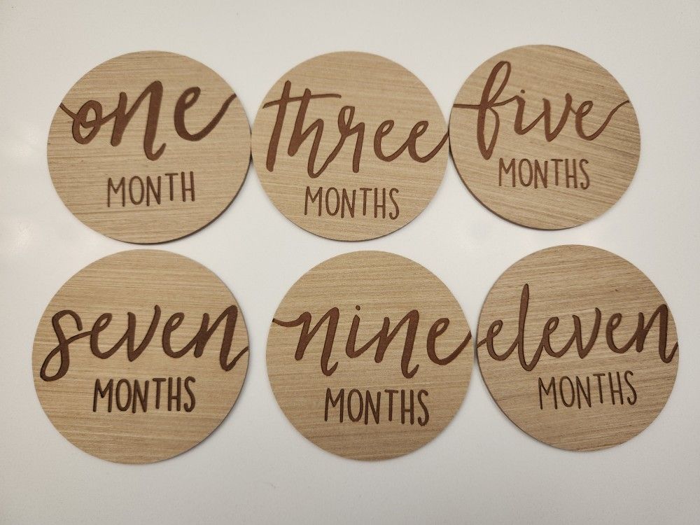Double Sided Wood milestone Numbers for Baby Photos