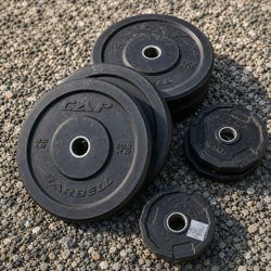 Cap 2 inch rubber olympic barbell weight Plates 40 lb 25 lb 10 lb 5 lb 170 lb total weights