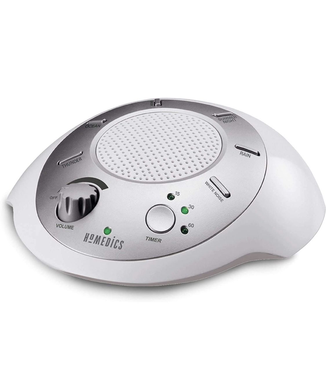 HoMedics White Noise Sound Machine | Portable Sleep Therapy for Home, Office, Baby & Travel | 6 Relaxing & Soothing Nature Sounds, Battery or Adapter