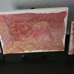 Handmade Abstract Painting With Easels