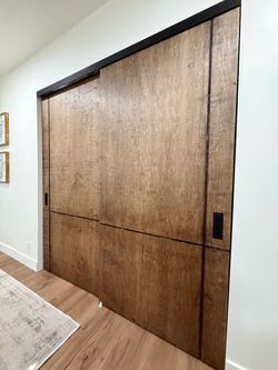 Large Wood Sliding Barn Door with Black Hardware