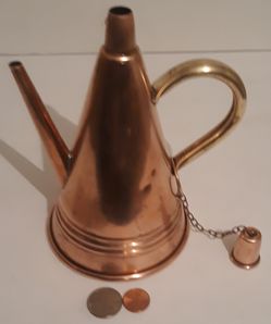 Vintage Metal Copper and Brass Teapot, Kettle, Watering Can, 7" x 4 1/2", Made in Portugal, Quality, Kitchen Decor, Hanging Display, Shelf Display